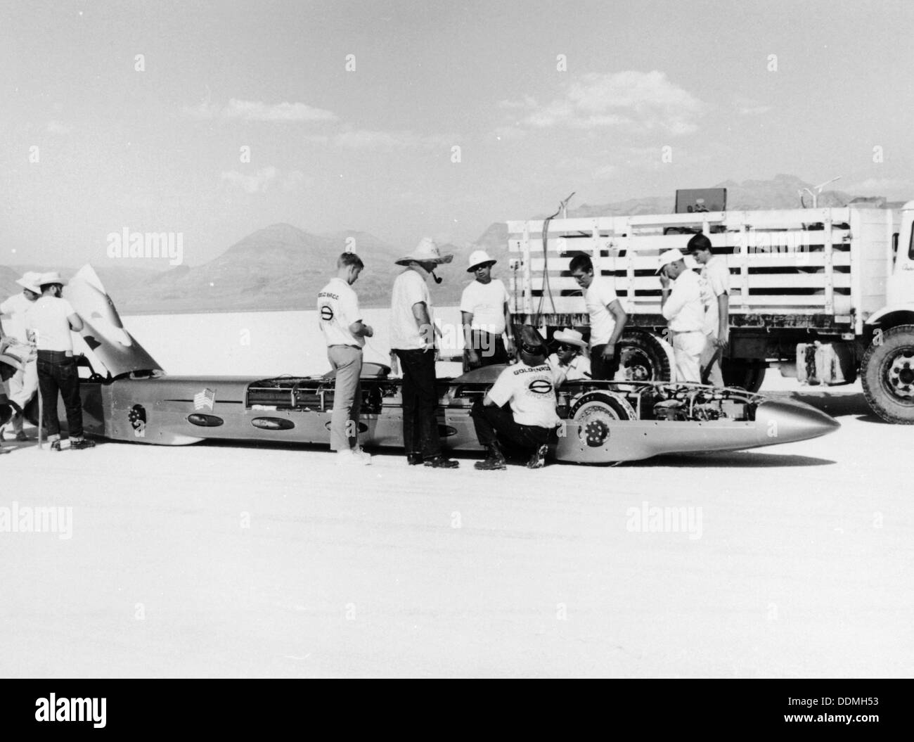 'Goldenrod' Land Speed Record car, Bonneville Salt Flats, Utah, USA, 1965. Artist Unknown Stock
