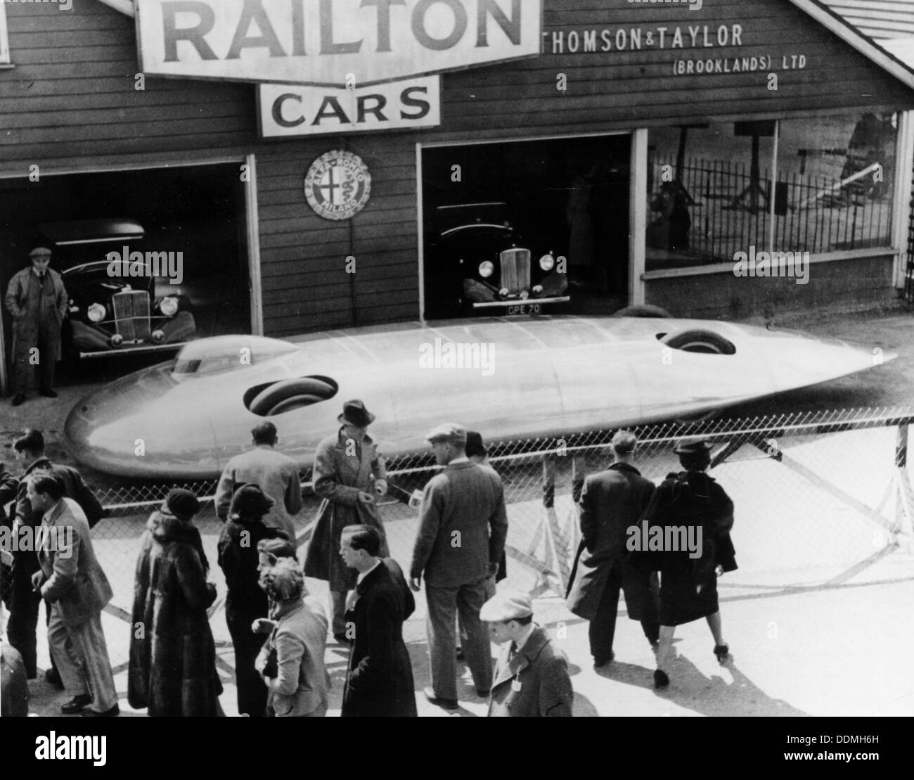 Railton Special Land Speed Record car, Brooklands, Surrey, c1938. Artist: Unknown Stock Photo