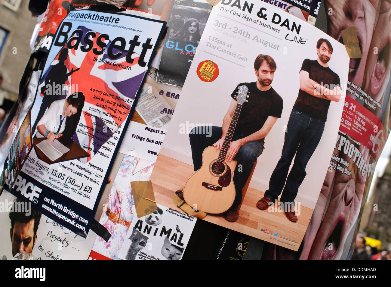 Posters promoting shows at the Edinburgh Festival Fringe, Edinburgh