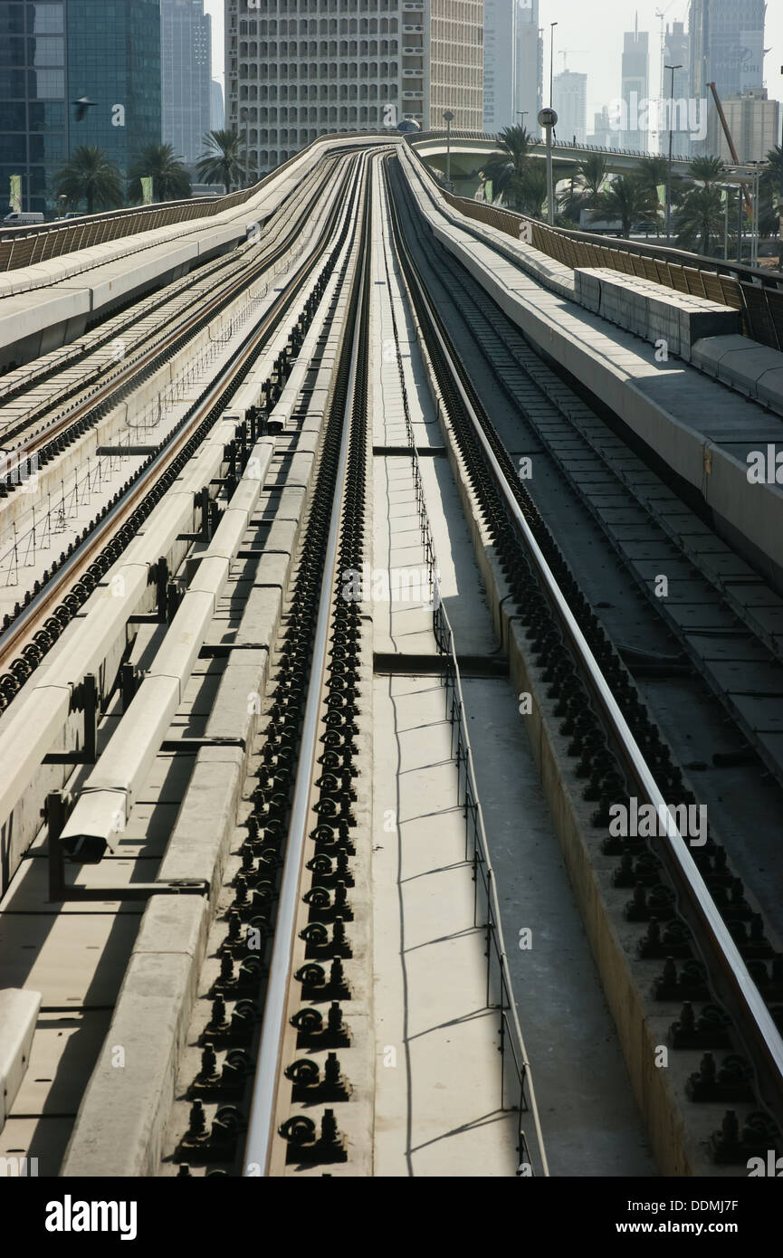 subway tracks in the united arab emirates Stock Photo