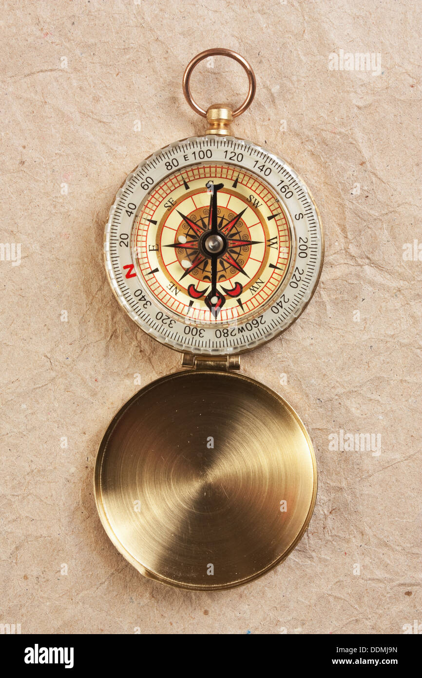 compass on the background of old paper Stock Photo - Alamy