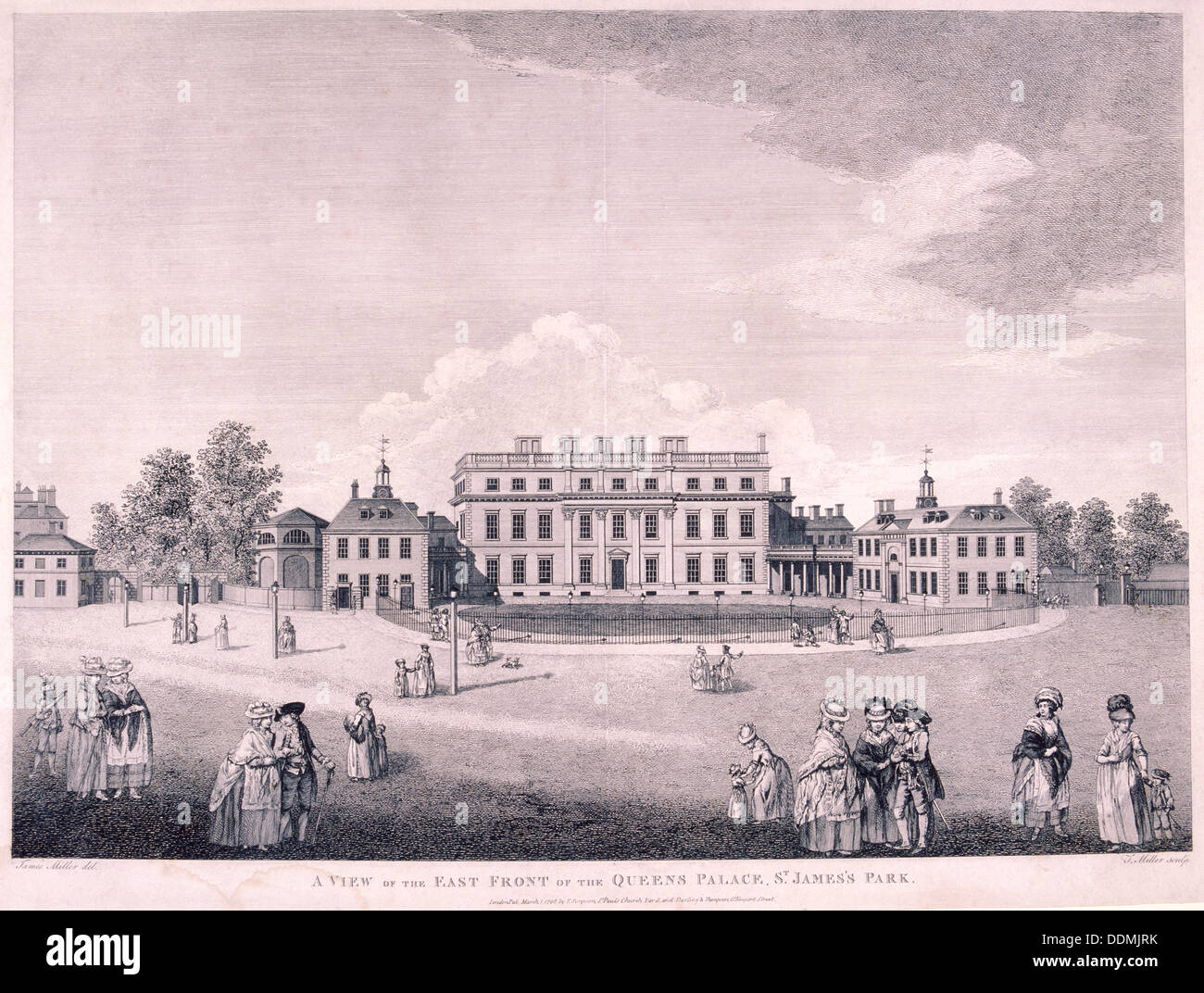 East front of Buckingham House, Westminster, London, 1796. Artist: James Miller Stock Photo