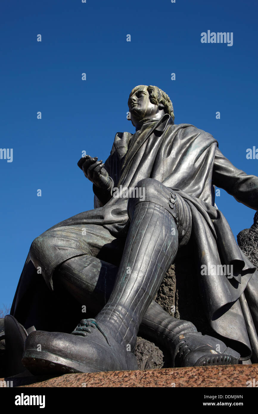 Robert Burns Statue, Octagon, Dunedin, South Island, New Zealand Stock