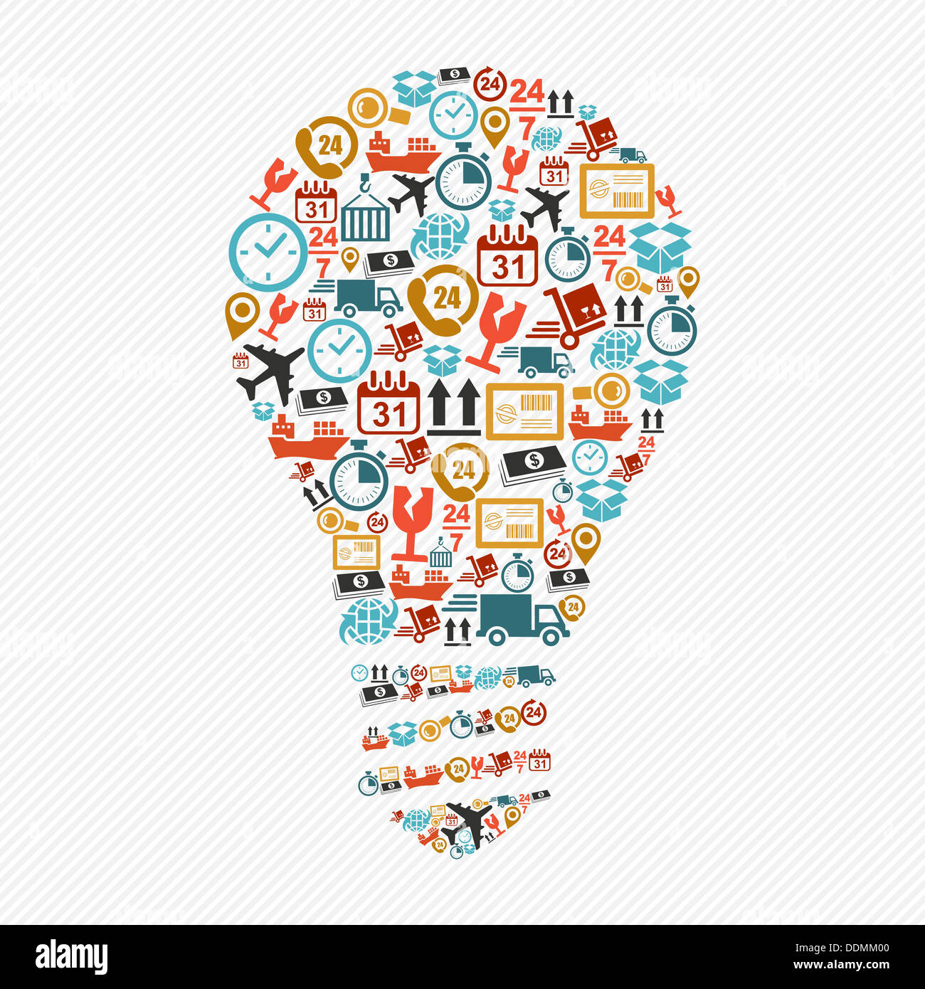 Shipping Icons Idea Light Bulb Shape Composition Vector In Layers For Easy Editing Stock Photo Alamy