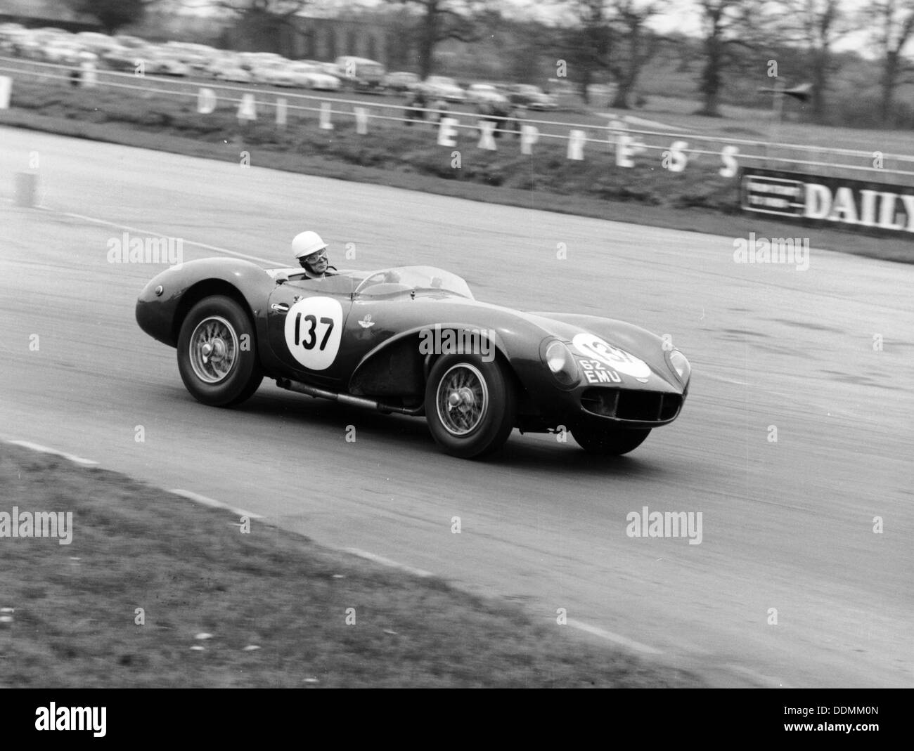 M Ward racing a 1955 Aston Martin DB3S, Silverstone, 1962. Artist: Unknown Stock Photo