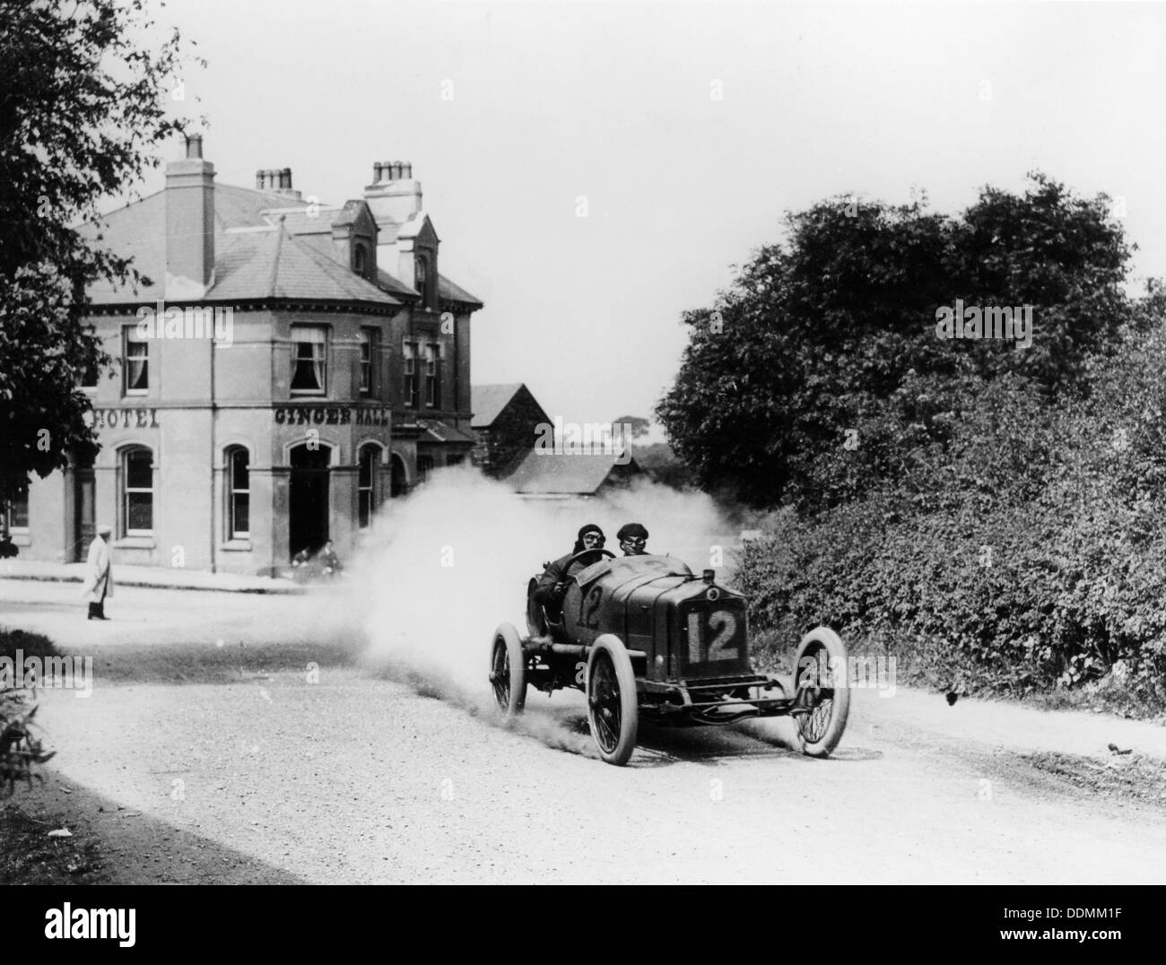 A Minerva 3.3 Litre taking part in a TT race, Milan, Italy, 1914. Artist: Unknown Stock Photo