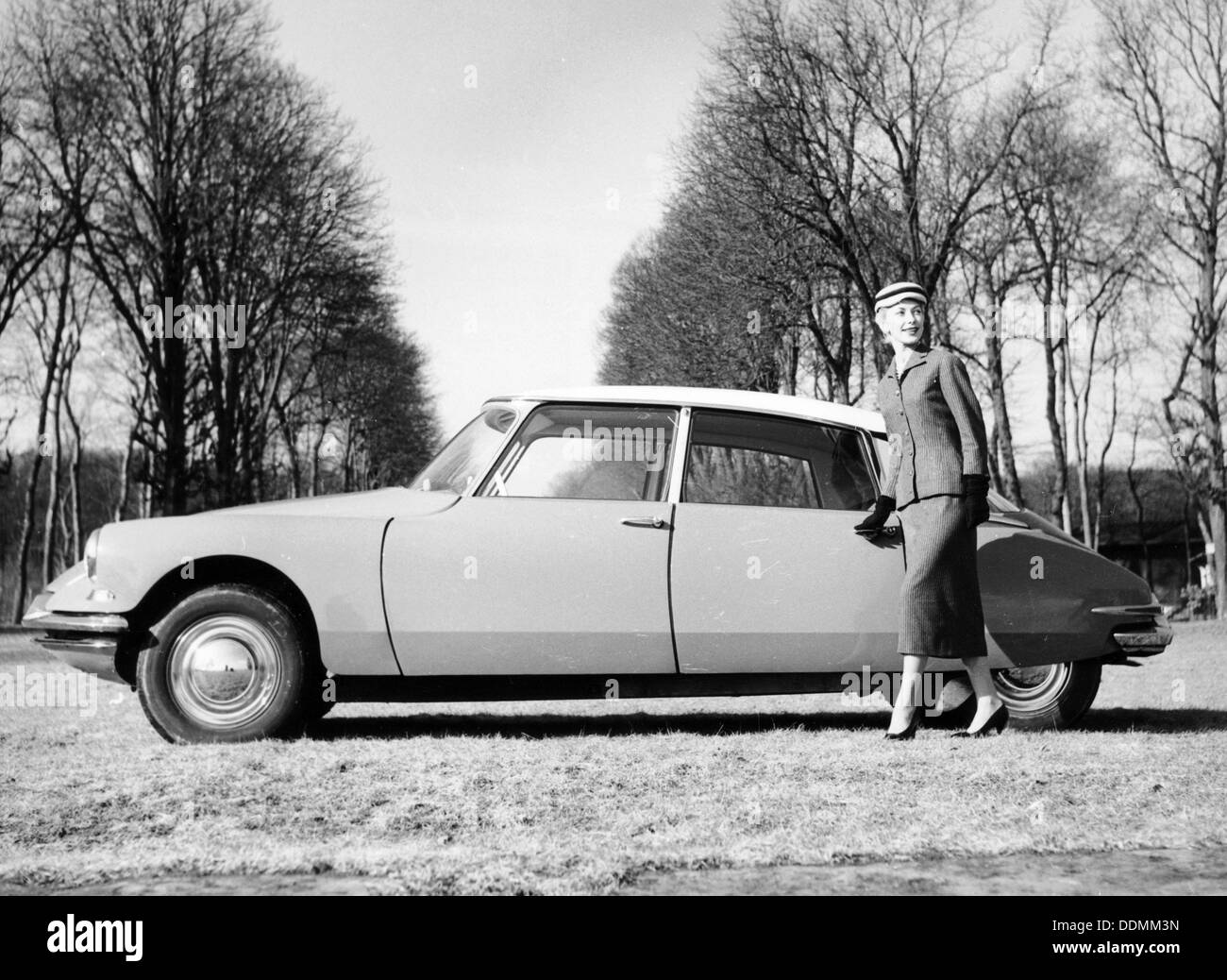 Model with a 1957 Citroën ID 19, c1957. Artist: Unknown Stock Photo