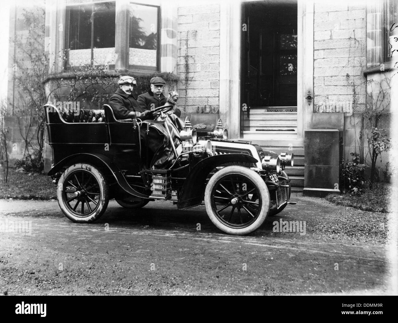 Two men in a De Dion Bouton car, c1904. Artist: Unknown Stock Photo