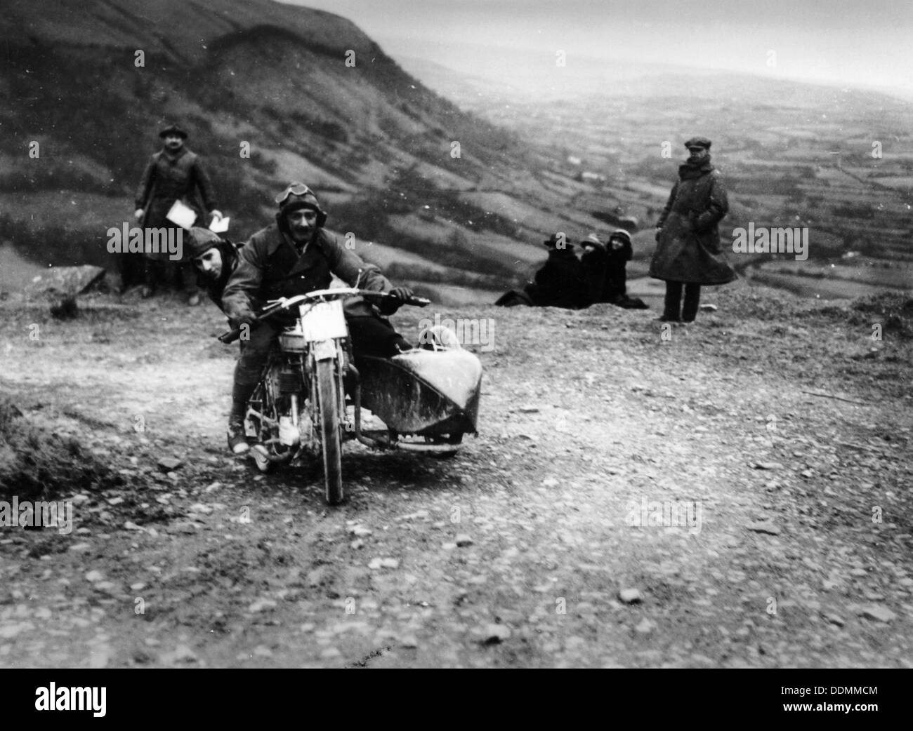 Jack Thomas riding a Norton, competing in the South Wales Trial, 1921 ...