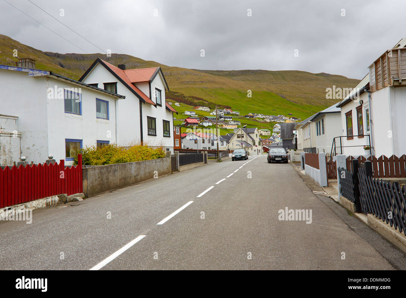 Vagur town, Suduroy Island, Faroe Islands Stock Photo