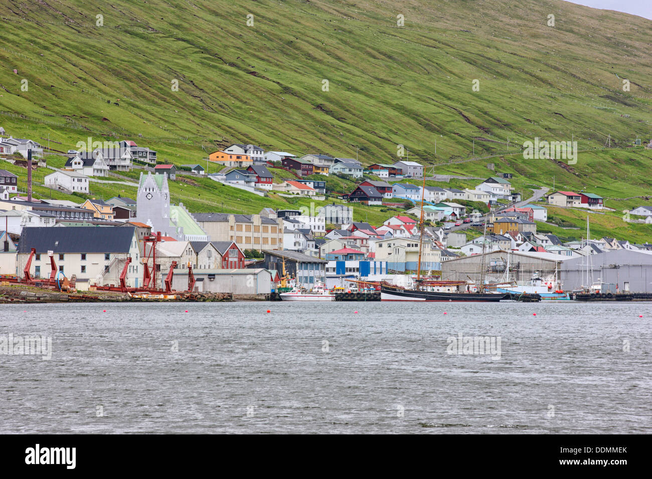 Vagur town, Suduroy Island, Faroe Islands Stock Photo