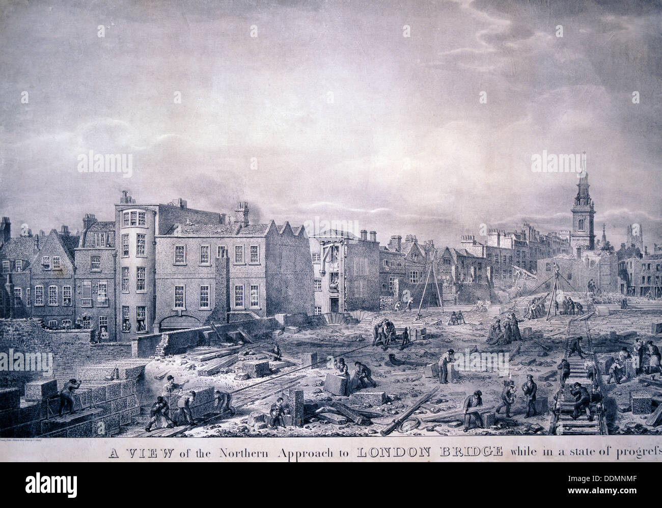 King William Street, London, 1830. Artist: George Scharf Stock Photo