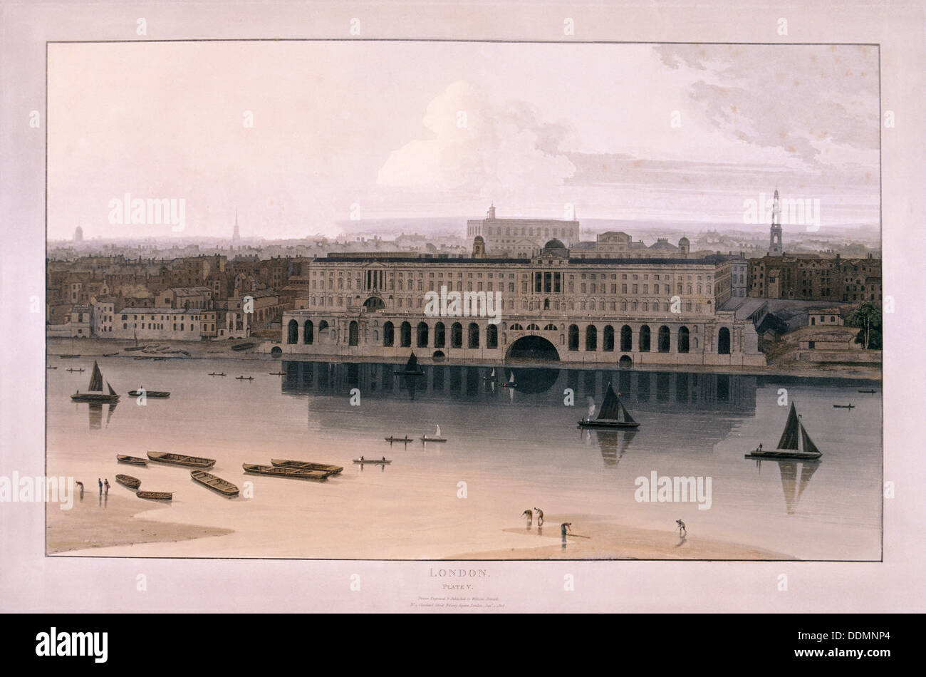 Somerset House, London, 1804. Artist: William Daniell Stock Photo