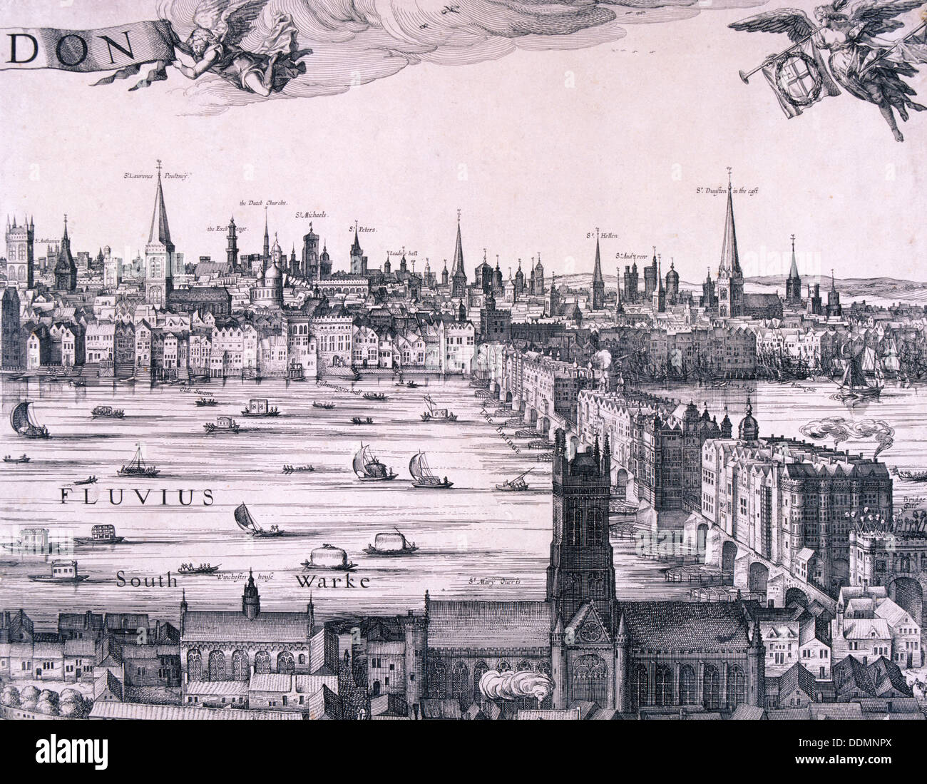 Panorama of London, 1616. Artist: Claes Jansz Visscher Stock Photo - Alamy