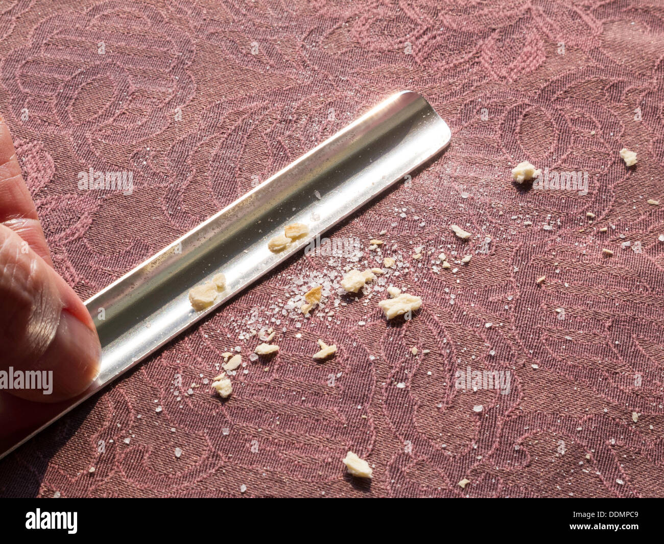 Crumber Removing Crumbs from a Tablecloth Stock Photo Alamy