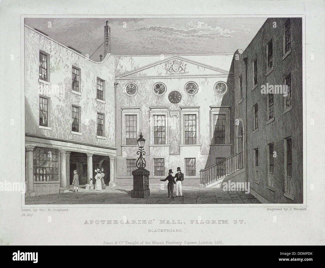 Apothecaries Hall, London, 1831. Artist: J Hinchcliff Stock Photo