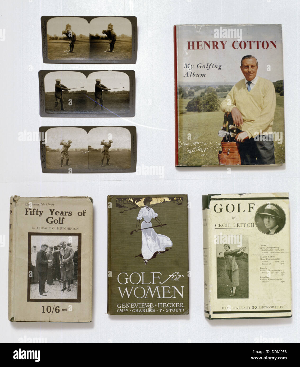 A collection of golfing books, early 20th century. Artist: Unknown Stock Photo
