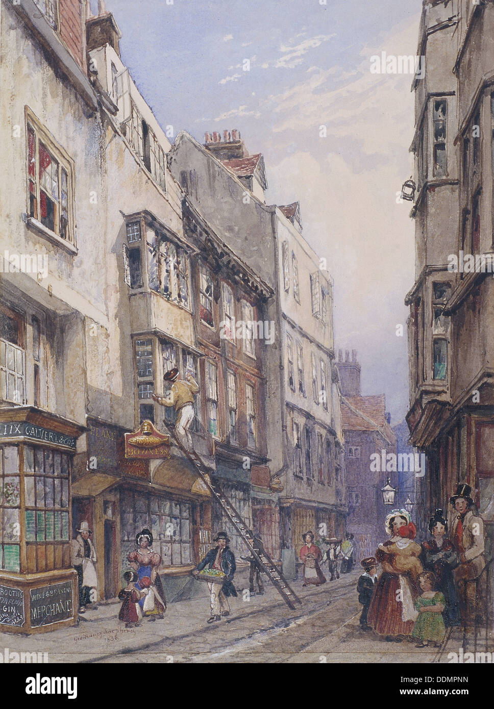 Bell Yard near Chancery Lane, London, 1835. Artist: George Sidney Shepherd Stock Photo