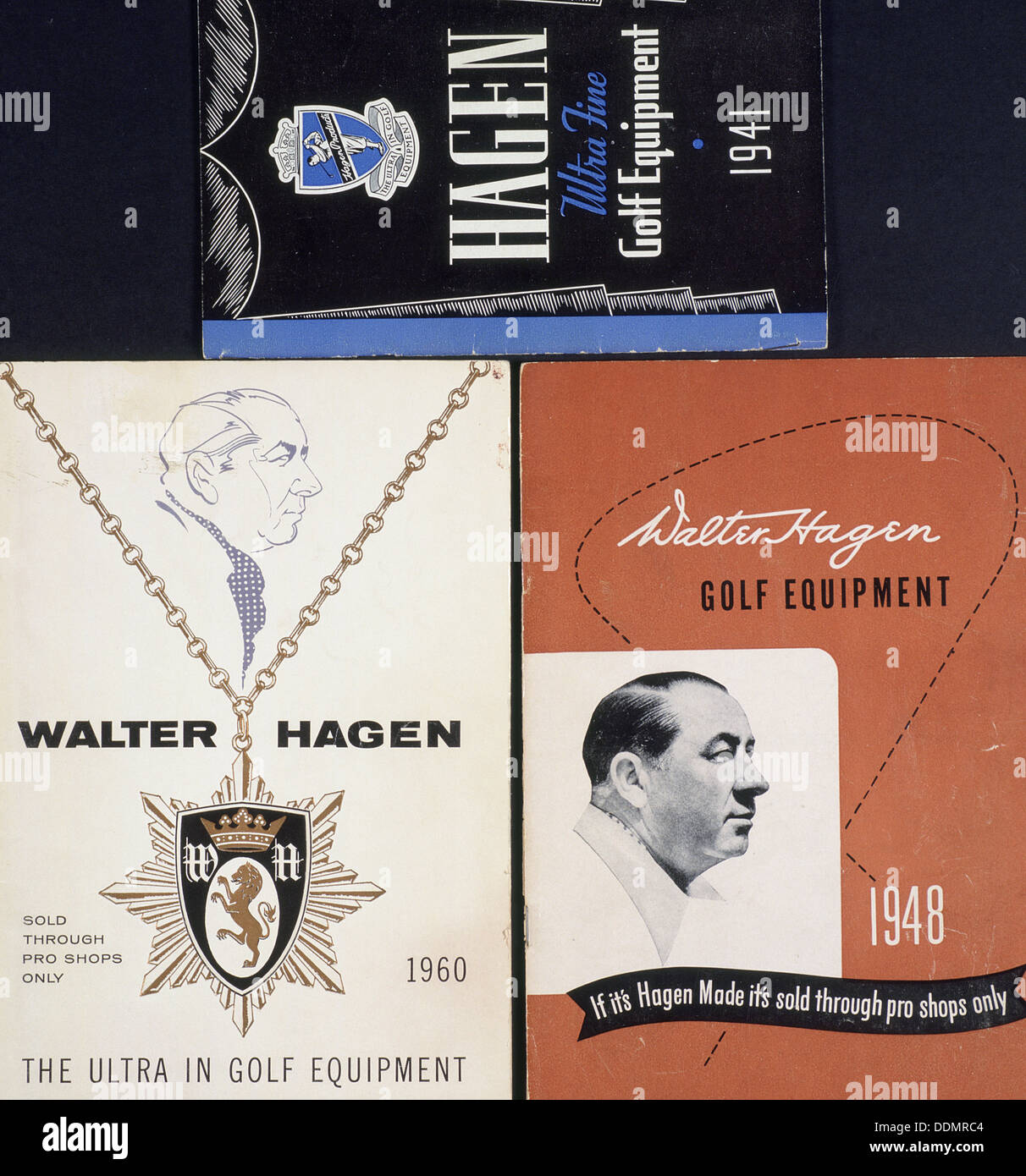 Walter Hagen golf equipment catalogues, 1941-1960. Artist: Unknown Stock Photo