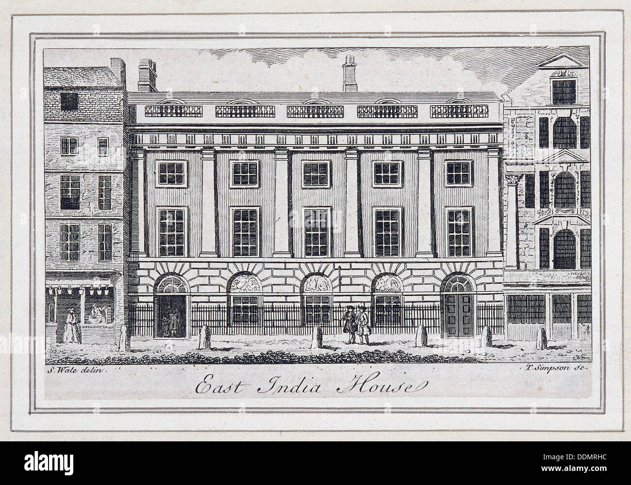 East India House, London, c1760. Artist: Thomas Simpson Stock Photo