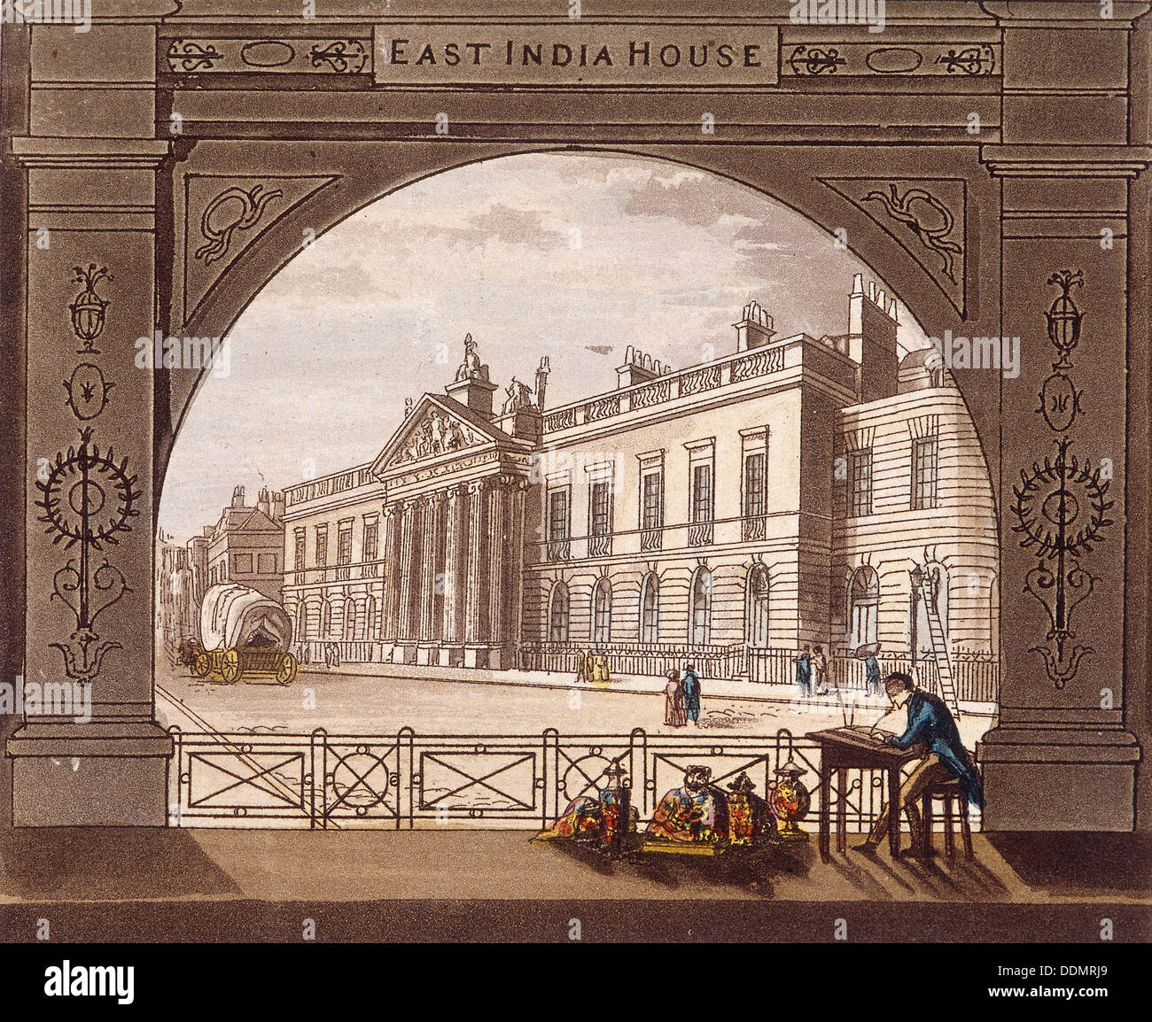 East India House, London, c1820. Artist: Anon Stock Photo