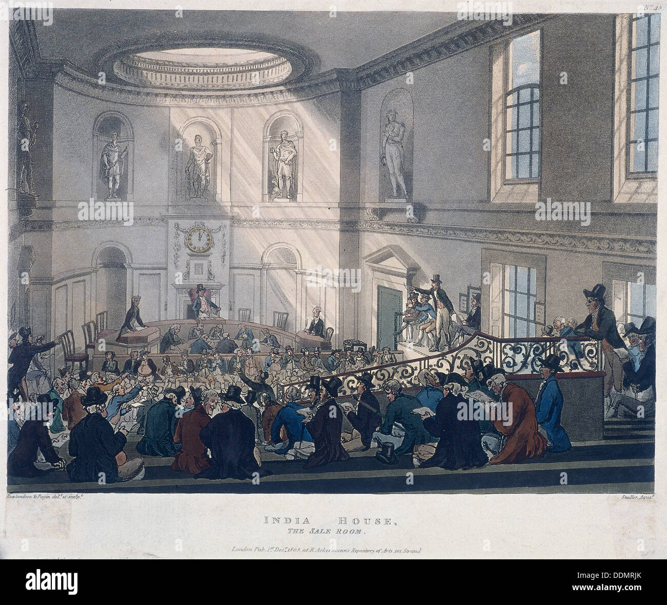 East India House, London, 1808. Artist: Augustus Charles Pugin Stock Photo
