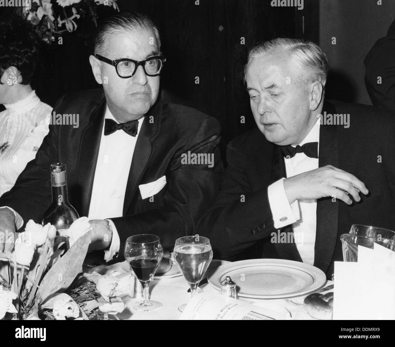 Abba Eban (1915-2002), Israeli Foreign Minister, and Harold Wilson (1916-1995), British PM. Artist: Unknown Stock Photo