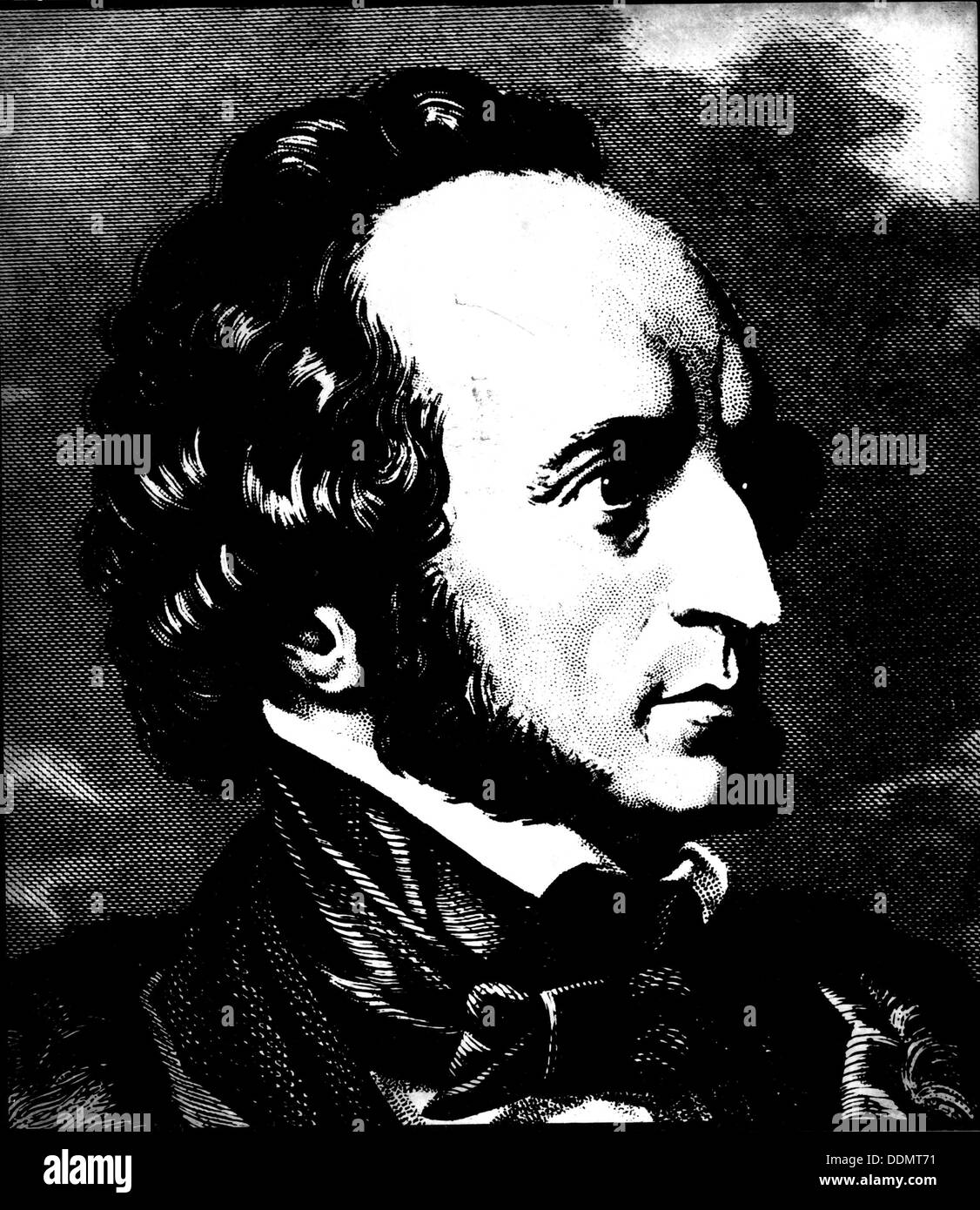Felix Mendelssohn (1809-1847), German composer. Artist: Unknown Stock Photo