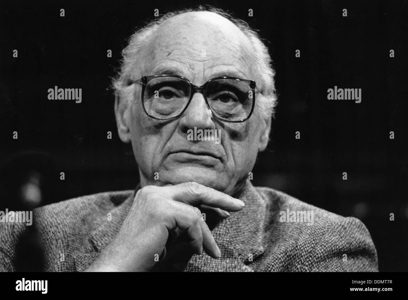 Arthur Miller (1915- ), American playwright. Artist: Sidney Harris Stock Photo