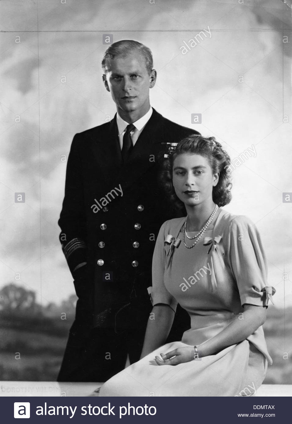 Princess Elizabeth with Lieutenant Philip Mountbatten, 9 ...