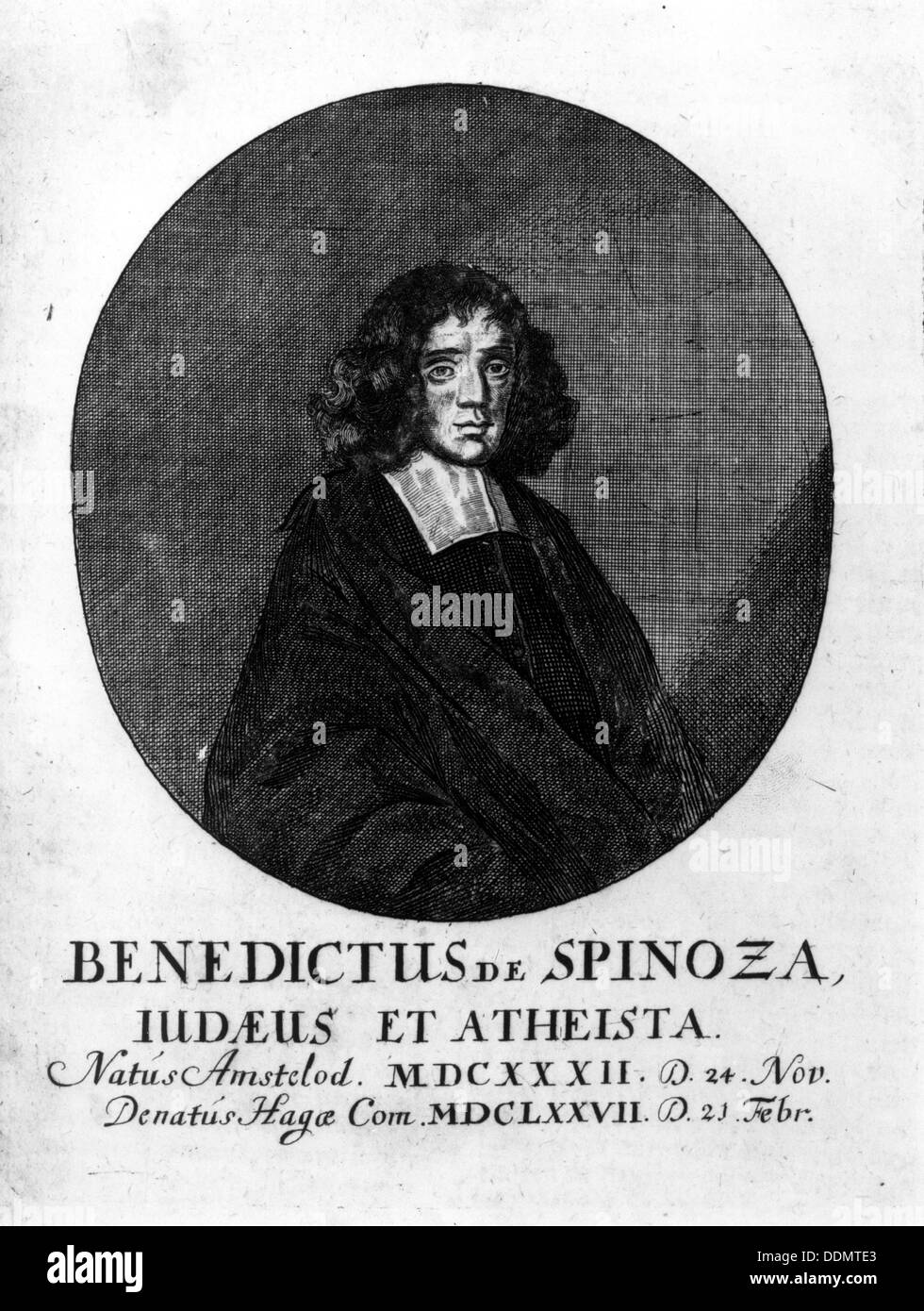 Benedict Spinoza (1632-1677), First modern pantheist. Artist: Unknown Stock Photo
