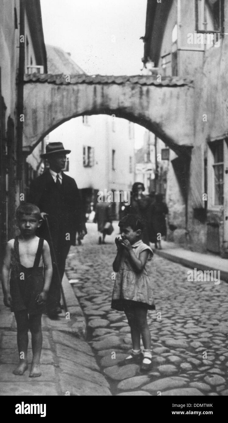 Barefoot boy in Vilna Ghetto, USSR, World War II, 1939-1944. Artist: Unknown Stock Photo