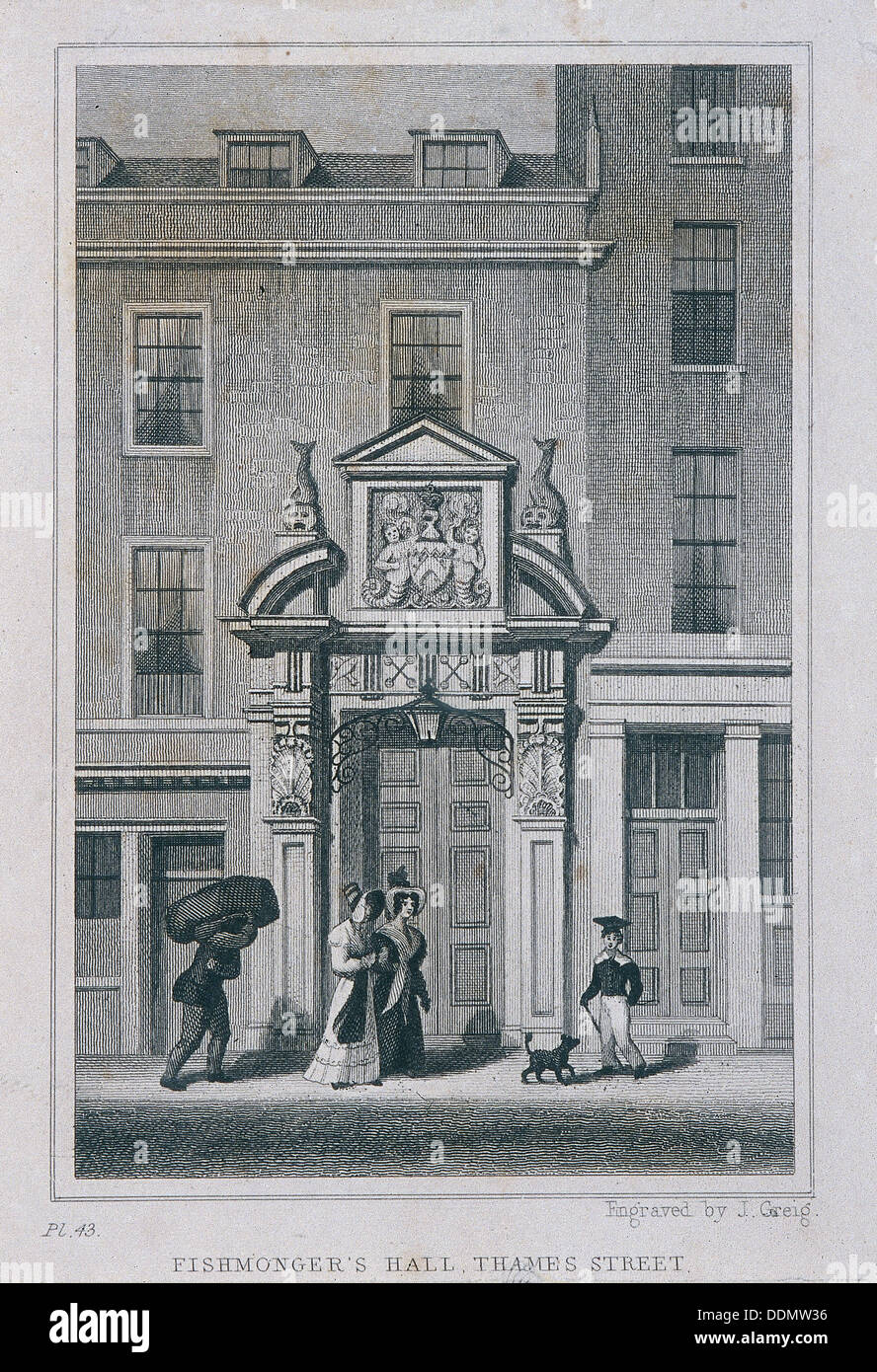 Fishmongers' Hall ロンドンの1820年代の複製画