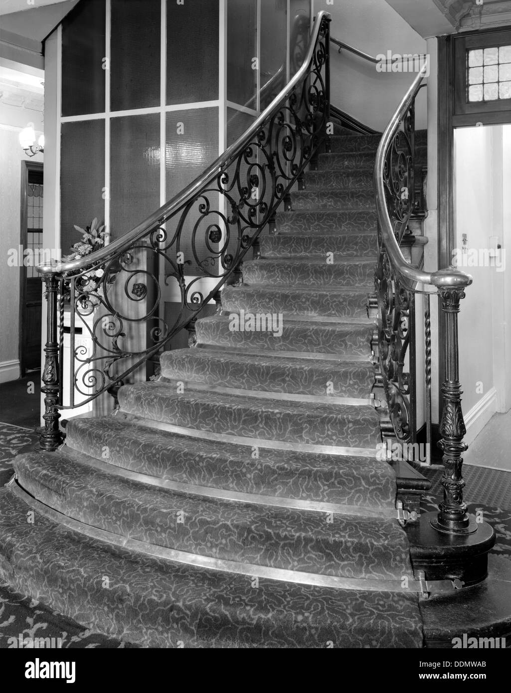 Staircase at the White Hall Hotel, Bloomsbury Square, London, 1980