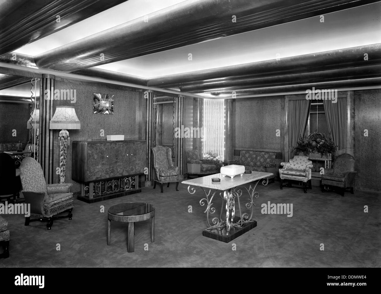Reception room at the Odeon cinema, Leicester Square, London, 1937. Artist: J Maltby Stock Photo