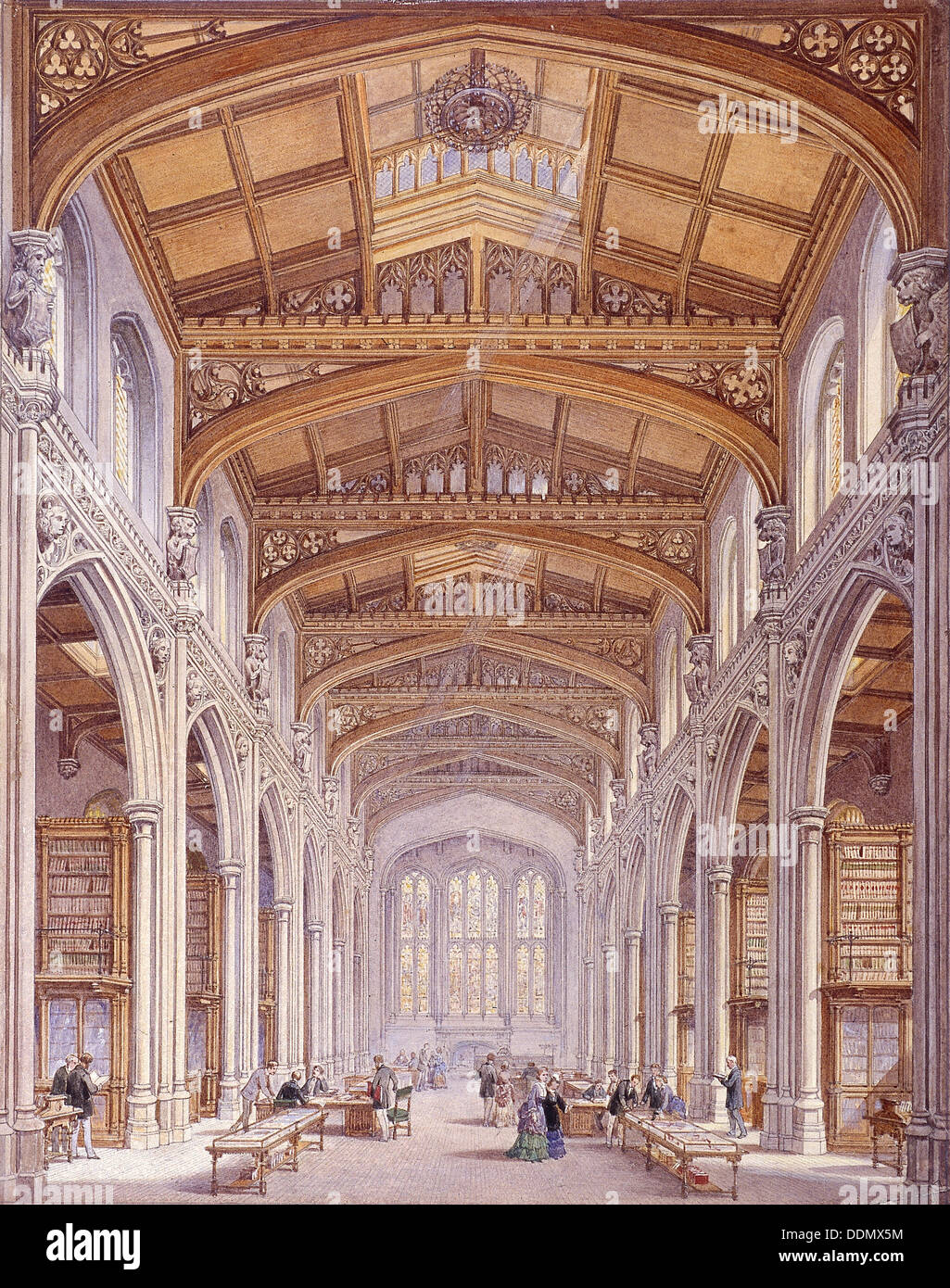 Guildhall Library, London, 1872. Artist Edwin Thomas Dolby Stock Photo