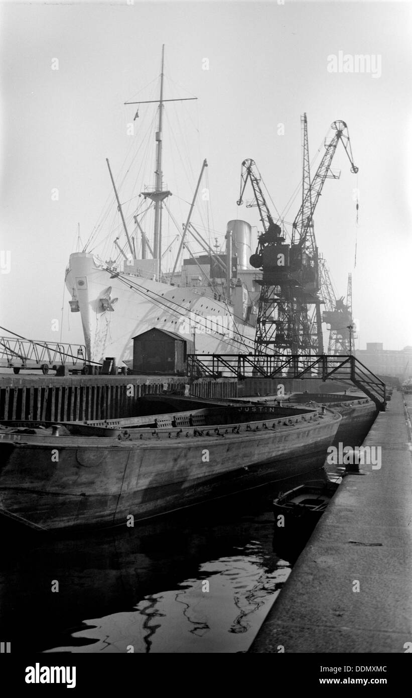 The 'Canton' in King George V Dock, London, c1945-c1965. Artist: SW Rawlings Stock Photo