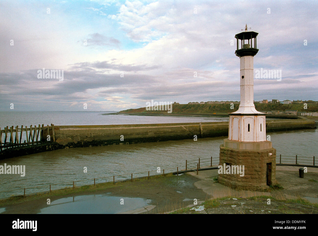 Harbour light, Maryport, Cumbria, 1999. Artist: P Williams Stock Photo