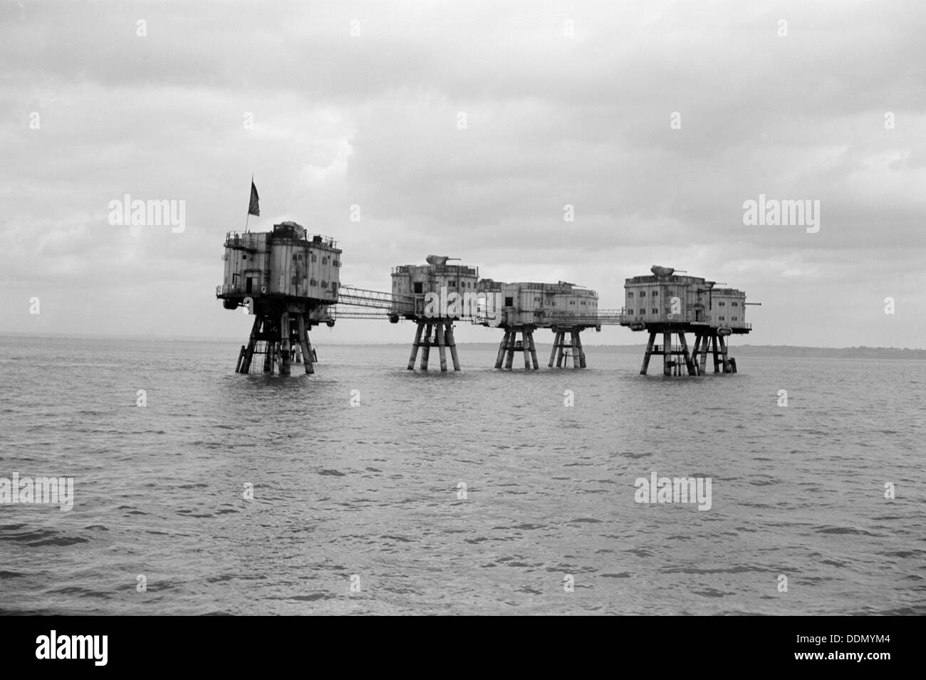 Maunsell Forts at Shivering Sands, Kent, c1945-c1965. Artist: SW Rawlings Stock Photo