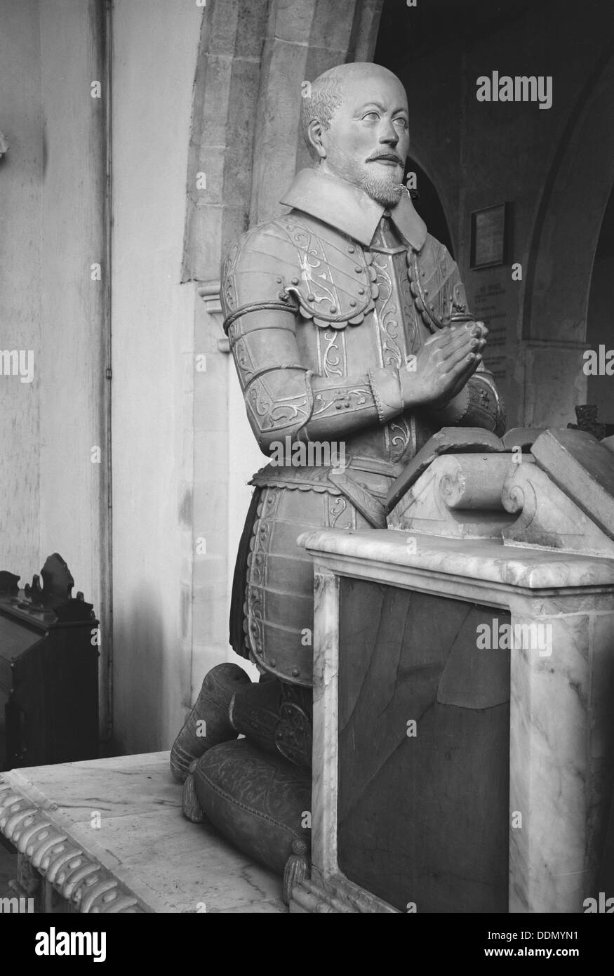 Effigy of Sir Michael Sondes, Throwley, Kent, 1962. Artist: Laurence Goldman Stock Photo