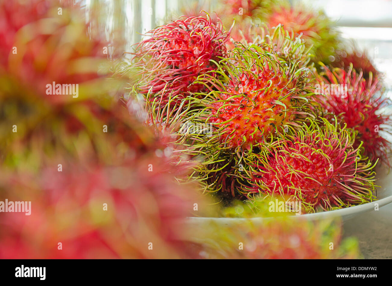 The Fresh Rambutan Thai Fruit Yummy Stock Photo