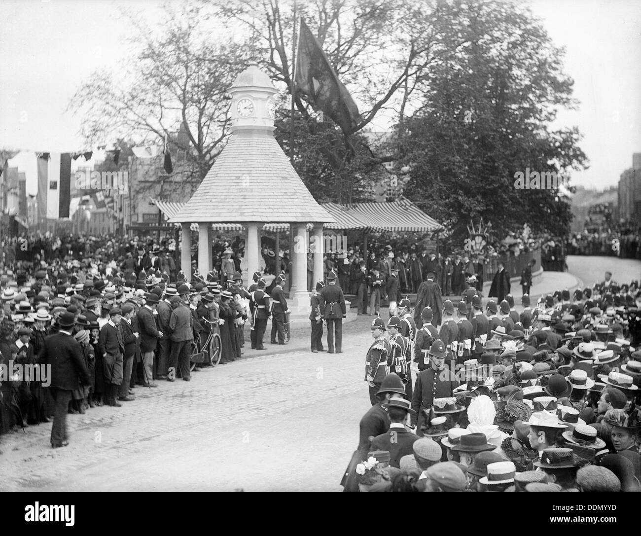 Opening of the Magdalen College clock tower, Oxford, Oxfordshire, c1860-c1922. Artist: Henry Taunt Stock Photo