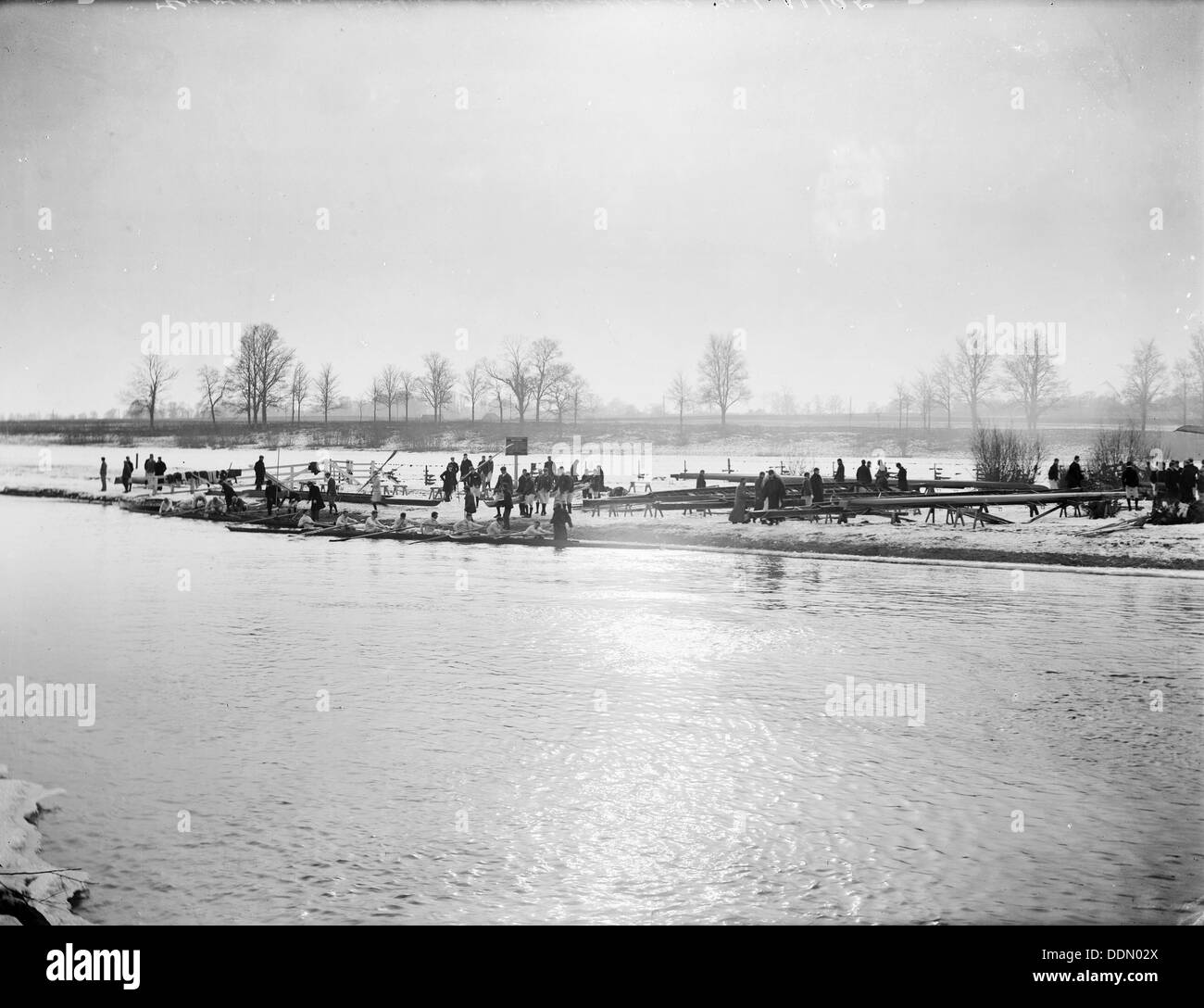 Launching rowing boat Black and White Stock Photos & Images - Alamy