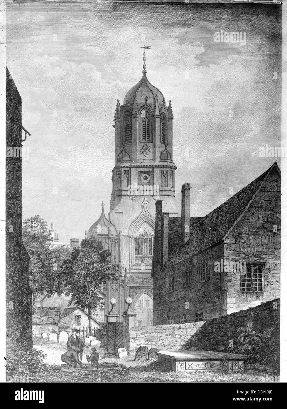 Tom Tower, Tom Quad, Christ Church College, Oxford, Oxfordshire. Artist: Unknown Stock Photo