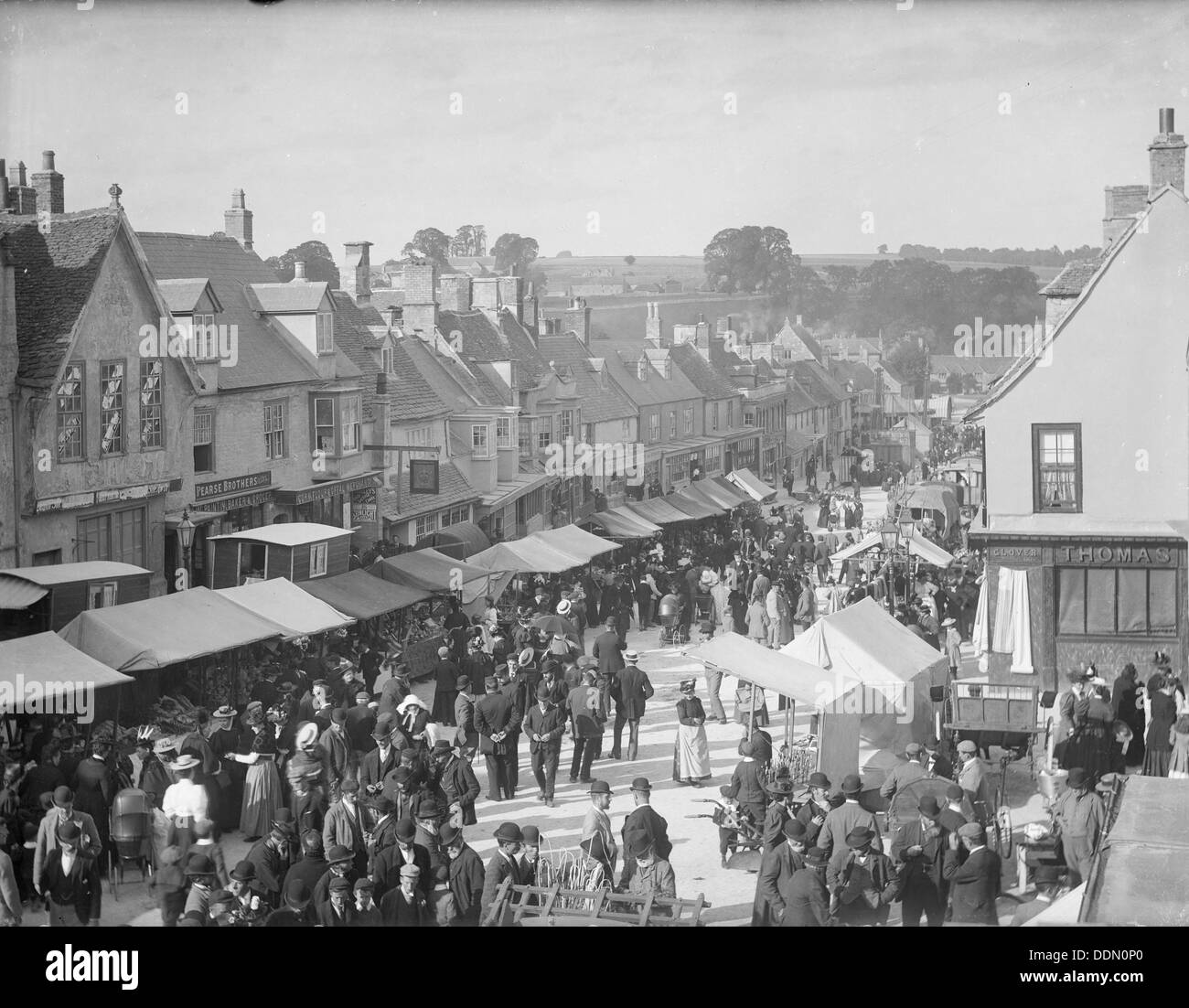 High Street, Burford, Oxfordshire, 1895. Artist Henry Taunt Stock