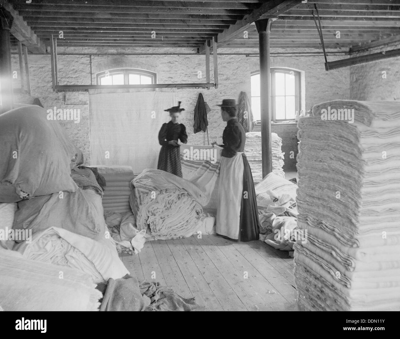 Early Blanket Factory, Witney, Oxfordshire, 1898. Artist Henry Taunt