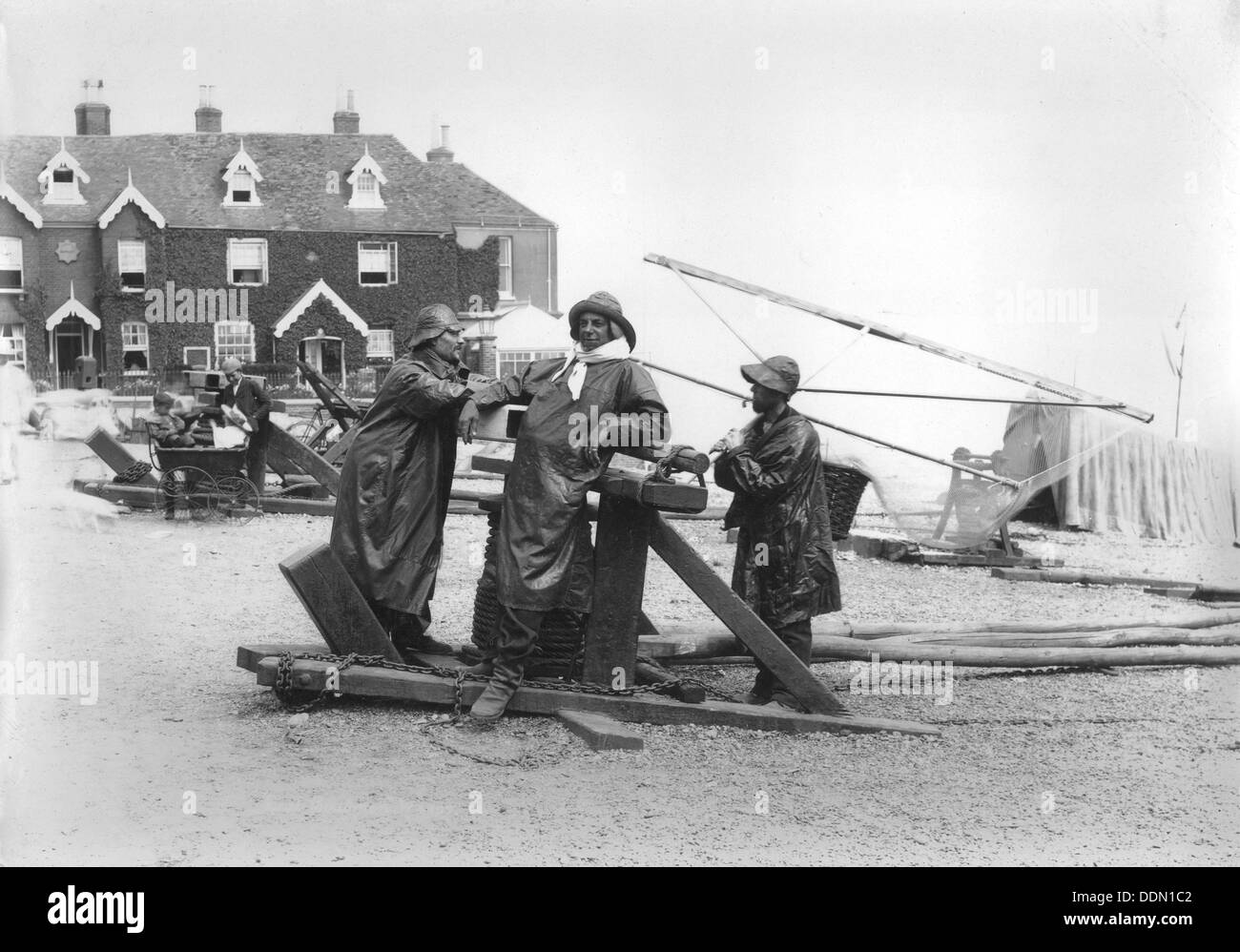 Fishermen at Deal, Kent, 1890-1910. Artist: W & Co Stock Photo