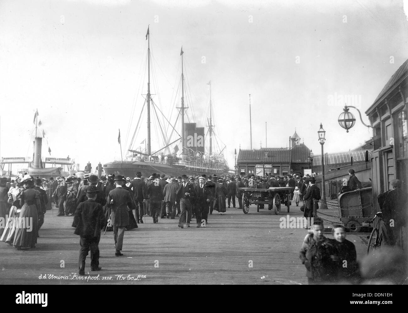 SS 'Etruria', Pierhead, Liverpool, 1890-1910. Artist: Unknown Stock Photo