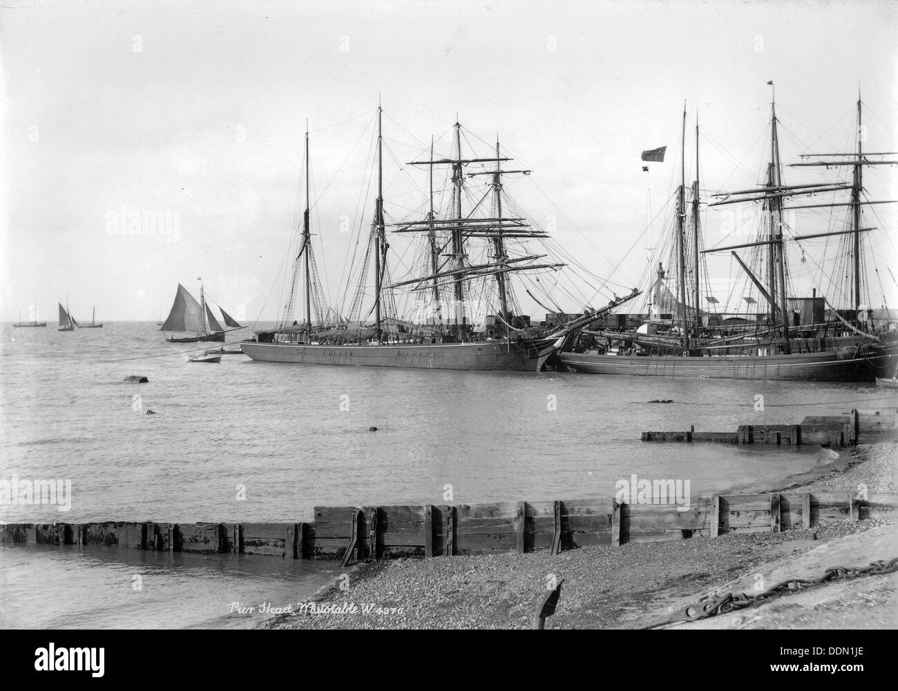 Ships at Whitstable, Kent, 1890-1910. Artist: Unknown Stock Photo