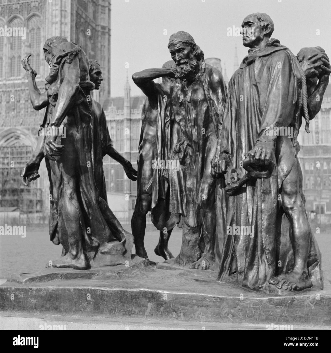 Burghers of Calais, Millbank, Westminster, London, 1945-1980. Artist: Eric de Maré Stock Photo